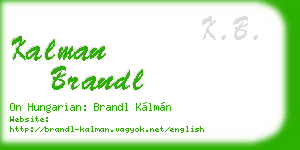 kalman brandl business card